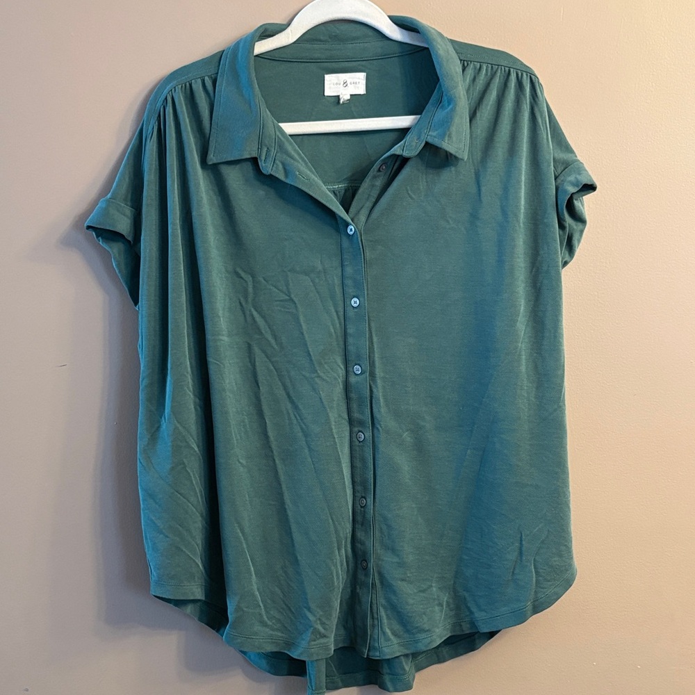 Lou & Grey Teal Button-Down Shirt